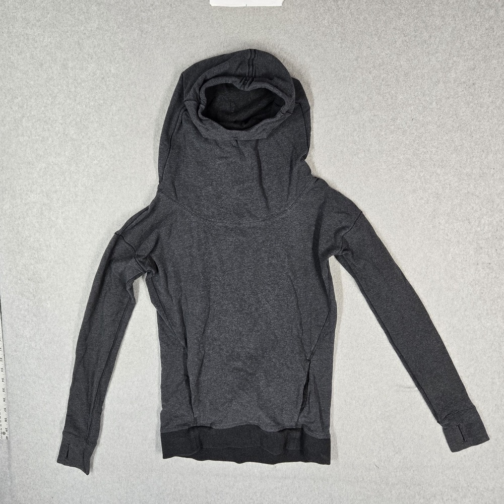 Lululemon Women Hoodie 2 Gray Stress Less Cowl Neck Logo Pullover
